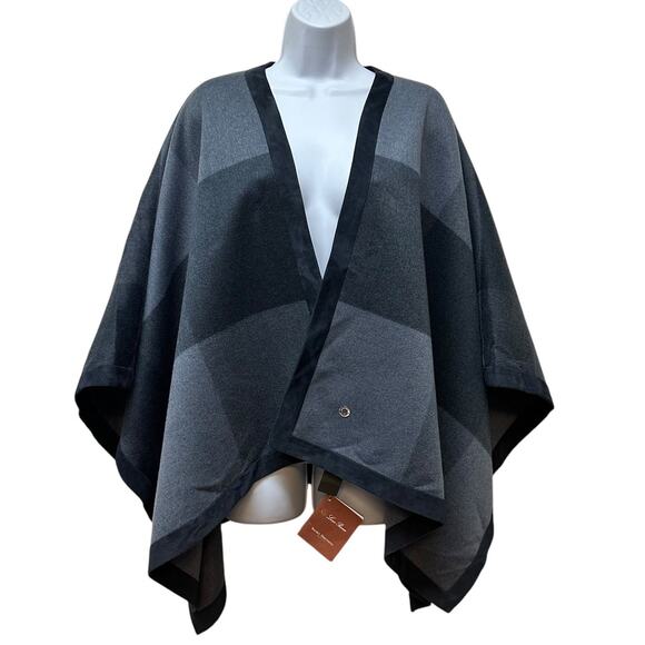 Loro Piana Accessories - LORO PIANA Madison Baby Cashmere Leather Shawl Wrap Raphite‎ Blue NEW $4,800